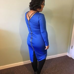 Blue zipper dress size large